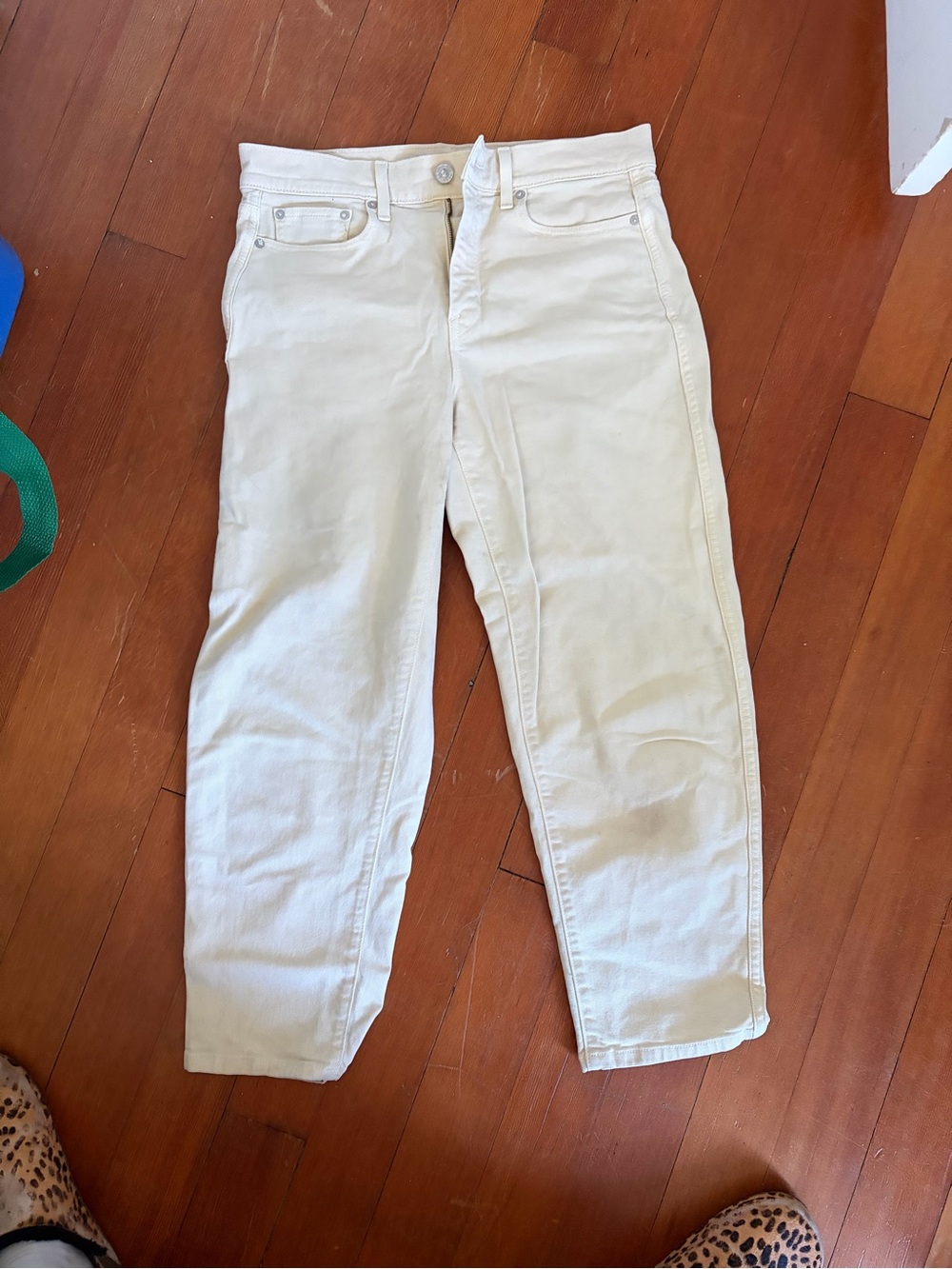 Ayr the beat drop jeans cropped tan canvas